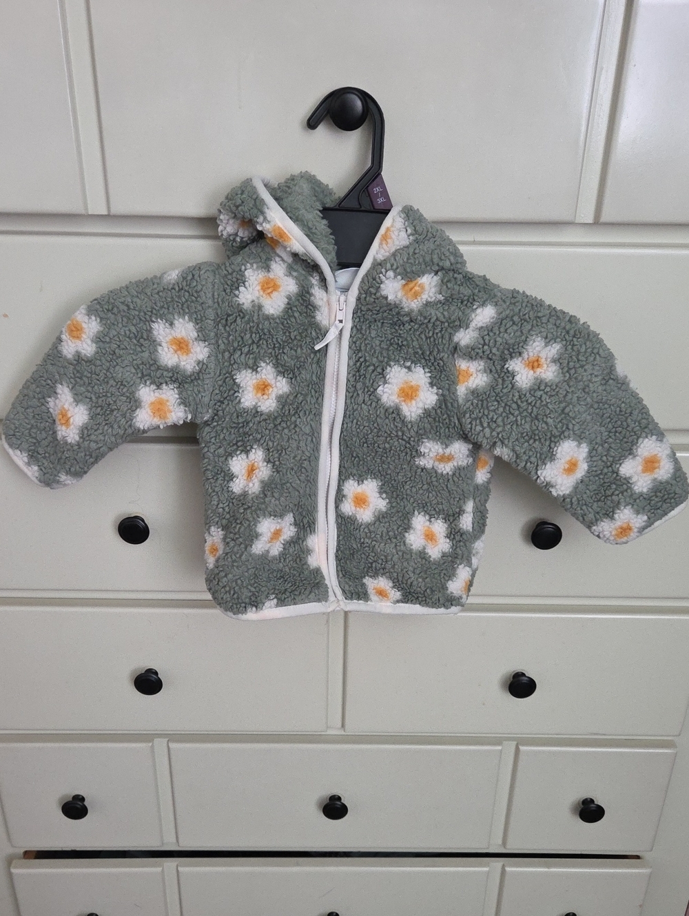 Little Me Green Floral Sherpa Hooded Jacket 12M